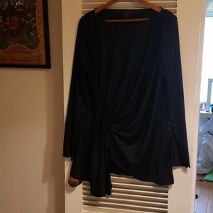 COS Black Drape Top with Raw edge